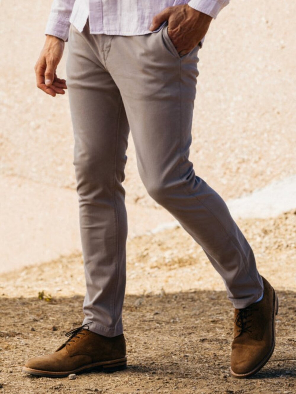 Sand Beige Denit® Stretch Chino by Hiroshi Kato NWT - Picture 3 of 6